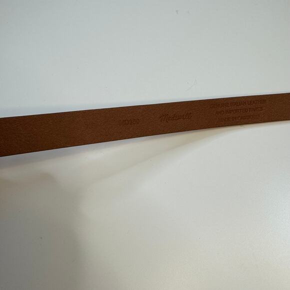 NWT MADEWELL Chunky Buckle Skinny Leather Belt Brown Gold  XS - Picture 6 of 6